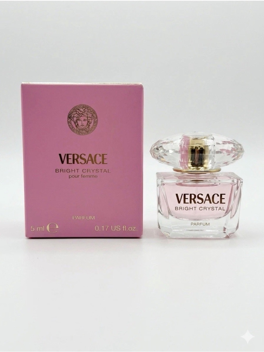 Versace Bright Crystal Parfum Mini - Pink Bottle & Box 5ml